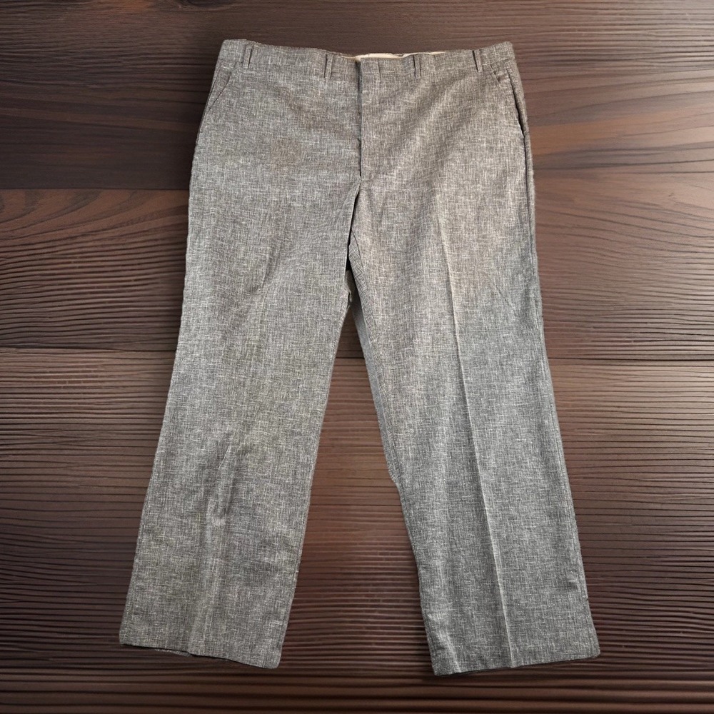 VTG Blair Perma Press Slacks Pants Mens 45x31.5 Gray 60's 70's Madmen Office